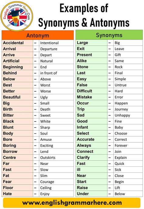 synonyms and antonyms thesaurus